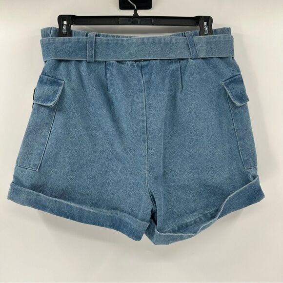 Jeannie Mai X INC Denim Belted Cargo Shorts NEW! - Picture 5 of 10